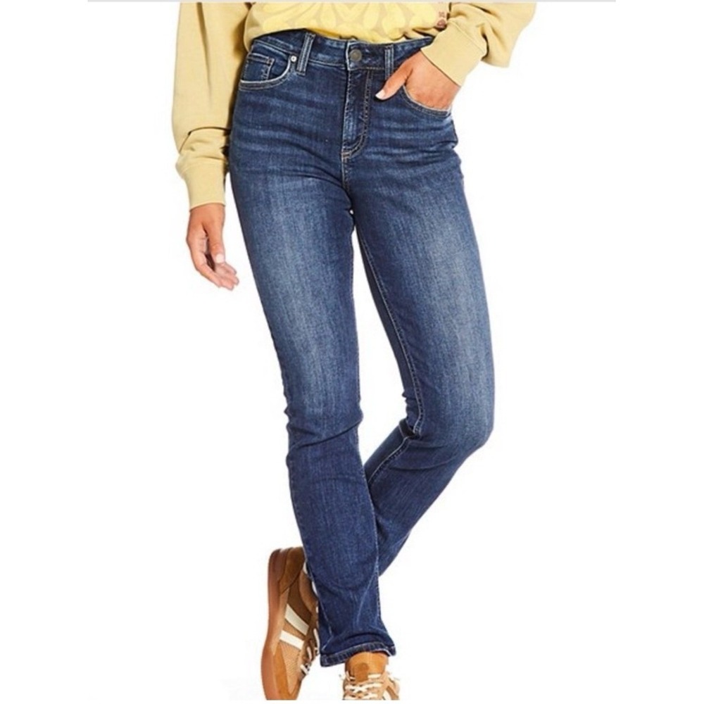 Silver Jeans Avery Straight Blue Stretch Denim Jeans W94443EPX314 Size 18/L31